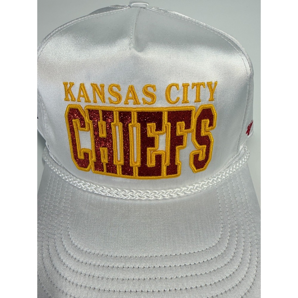Kansas City Chiefs '47 Brand Womens White Outspoken Hitch Adjustable Hat Cap NWT - Picture 2 of 5